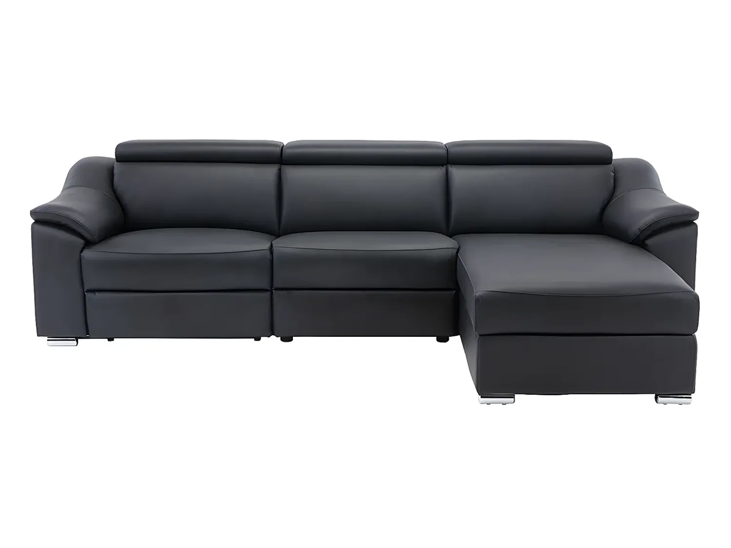Sale LINEA SOFA Sofá de canto articulado em pele superior - Canto direito - PEDRERA Preto