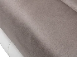 Vente-unique Sofá de canto articulado manual cinza e branco em microfibra e pele sintética TOLZANO^ Sofá