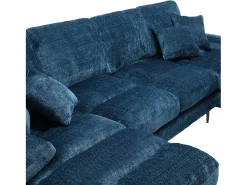 Sofá de canto - Sofá de 4 lugares com assentos e almofadas - chenille - para sala de estar e quarto^ Sofá
