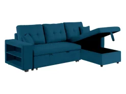 Sofá|Concept-Usine Sofá de canto conversível 4 lugares GLASGOW Azul