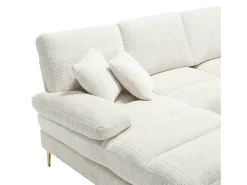 Sofá de canto - Sofá de 4 lugares com assento e almofadas - chenille - para sala de estar e quarto^ Sofá