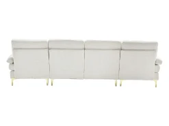 Sofá de canto - Sofá de 4 lugares com assento e almofadas - chenille - para sala de estar e quarto^ Sofá