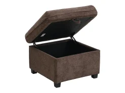 Sofá* Sofá de canto - Sofá de 3 lugares com 2 gavetas e 2 bancos de arrumação - chenille Castanho