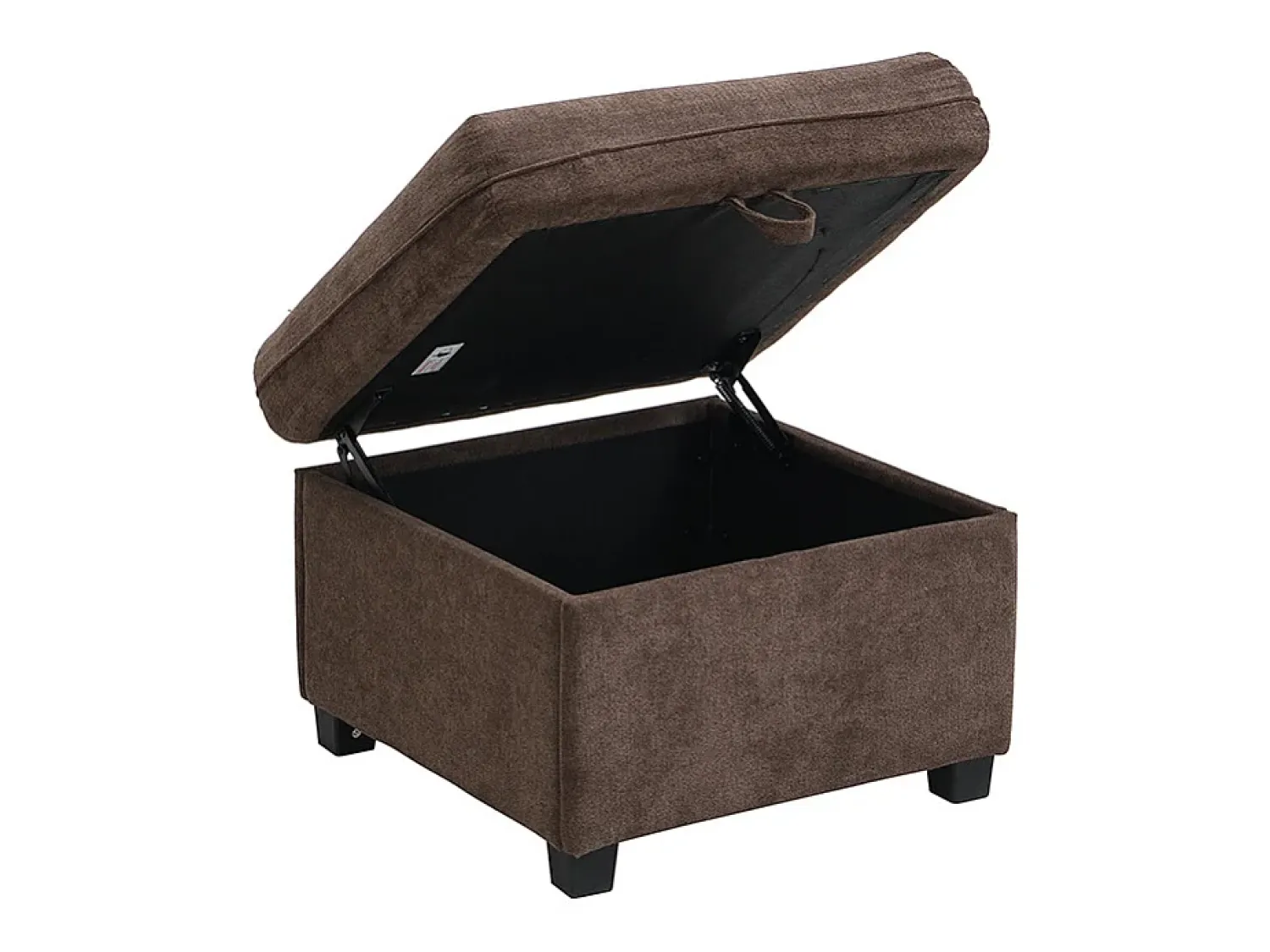 Sofá* Sofá de canto - Sofá de 3 lugares com 2 gavetas e 2 bancos de arrumação - chenille Castanho