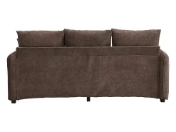 Sofá* Sofá de canto - Sofá de 3 lugares com 2 gavetas e 2 bancos de arrumação - chenille Castanho