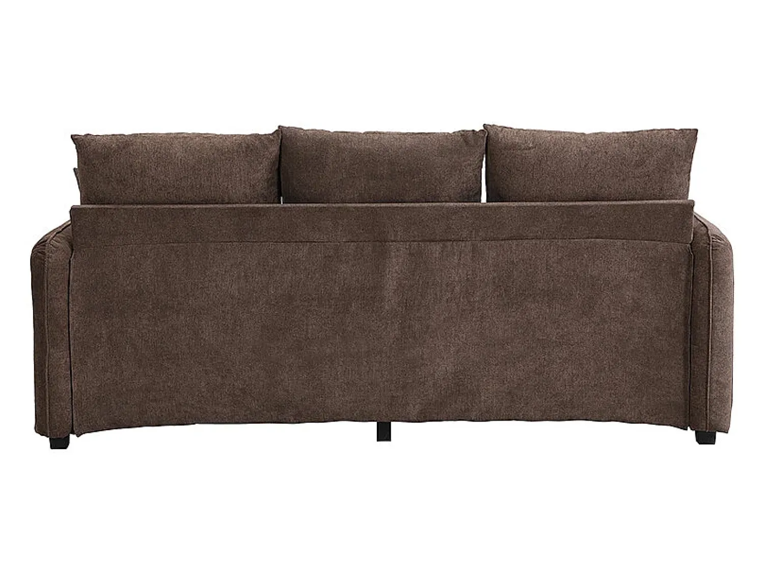 Sofá* Sofá de canto - Sofá de 3 lugares com 2 gavetas e 2 bancos de arrumação - chenille Castanho