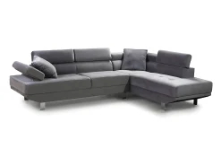 Sofá*Saldosystocks Sofá de Canto Chaise Longue Executive 262cm Cinza, Chaise Esquerda Cinzento