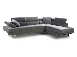 Saldosystocks Sofá de Canto Chaise Longue Executive 262cm Cinza, Chaise Direita^ Sofá
