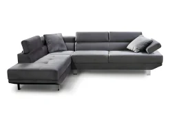 Saldosystocks Sofá de Canto Chaise Longue Executive 262cm Cinza, Chaise Direita^ Sofá