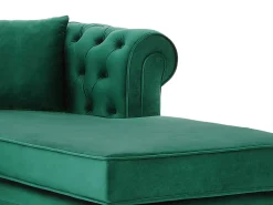 Vente-unique Sofá de canto chesterfield reversível em veludo TOLEDO Verde