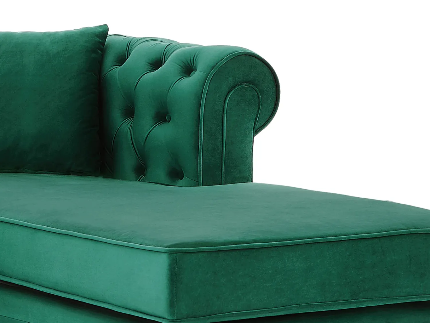 Vente-unique Sofá de canto chesterfield reversível em veludo TOLEDO Verde