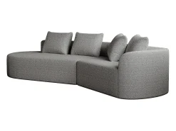 Sofá| Sofá de canto cinza claro - sofá de 4 lugares com 4 almofadas decorativas e encosto - chenille Cinzento claro