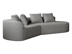 Sofá| Sofá de canto cinza claro - sofá de 4 lugares com 4 almofadas decorativas e encosto - chenille Cinzento claro
