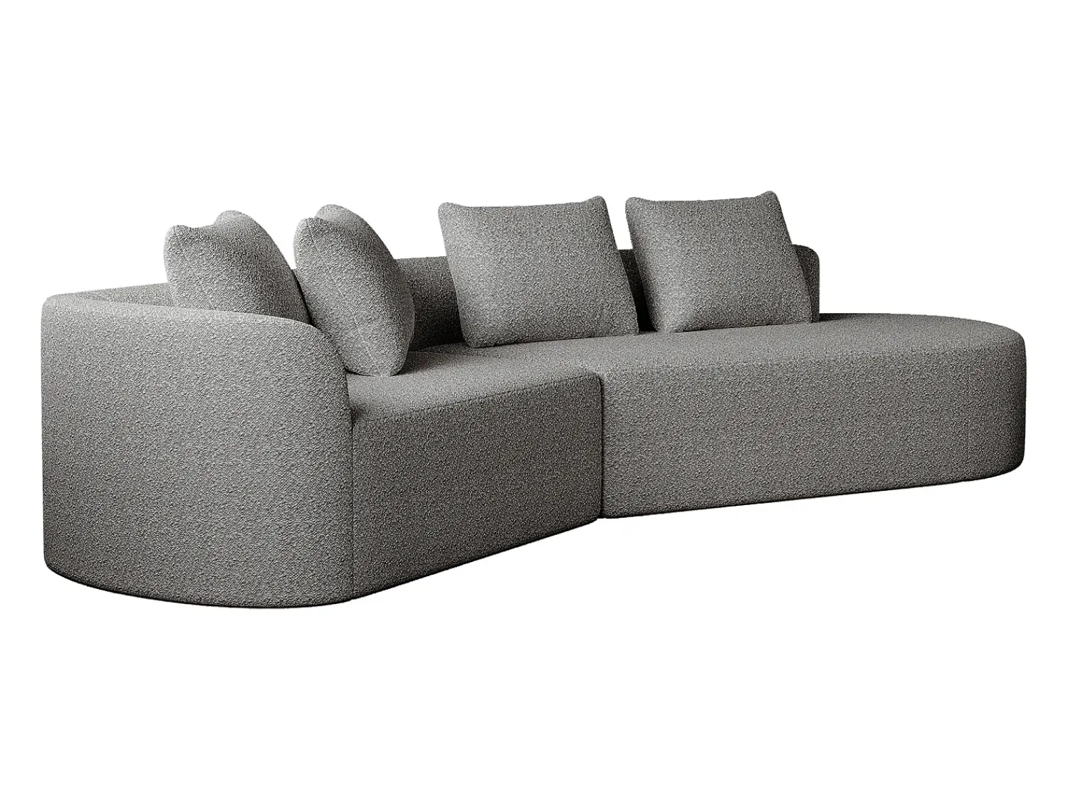 Sofá| Sofá de canto cinza claro - sofá de 4 lugares com 4 almofadas decorativas e encosto - chenille Cinzento claro