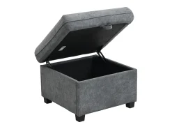 Clearance Sofá de canto - Sofá de 3 lugares com 2 gavetas e 2 bancos de arrumação - chenille Cinzento