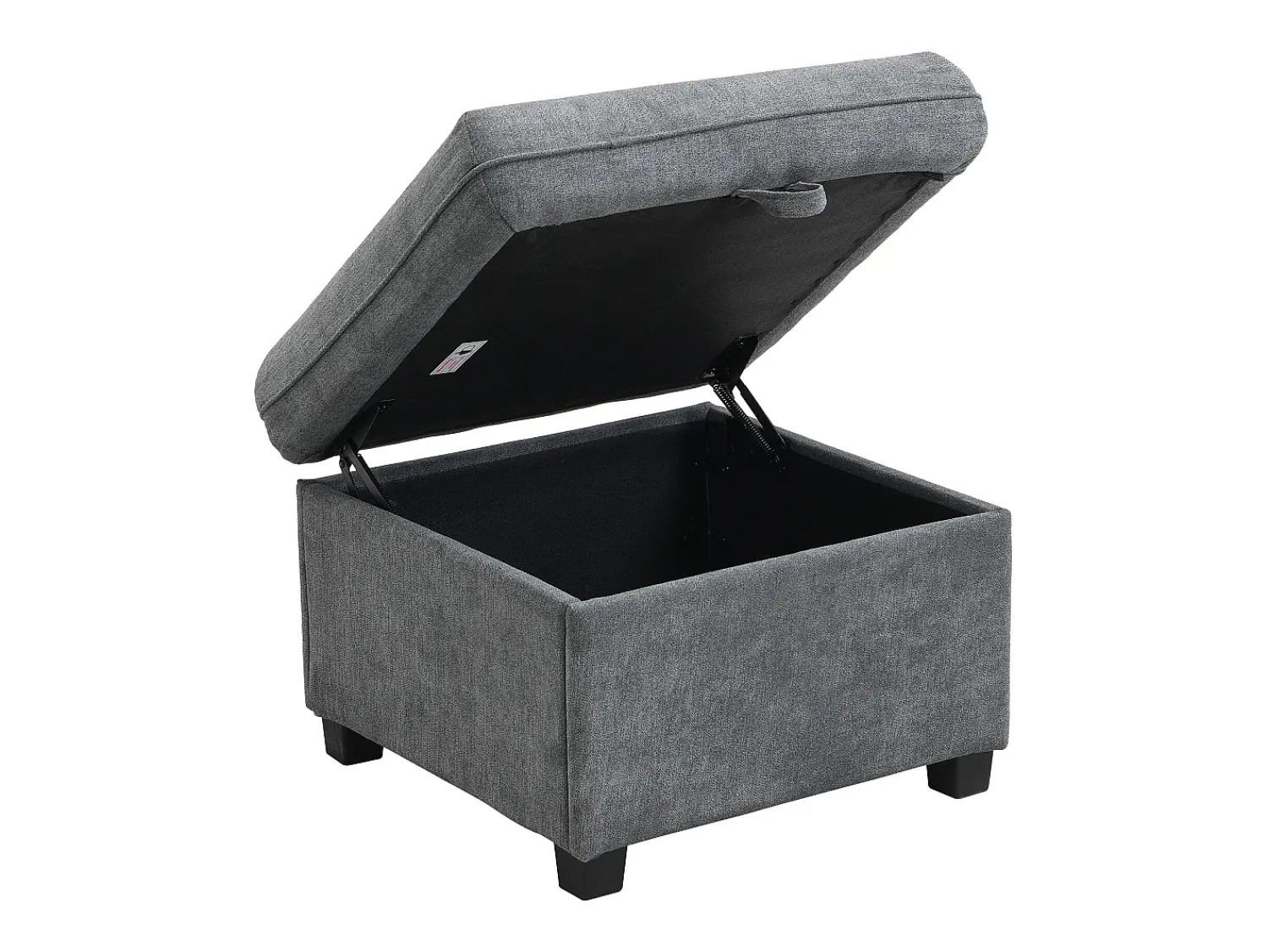 Clearance Sofá de canto - Sofá de 3 lugares com 2 gavetas e 2 bancos de arrumação - chenille Cinzento