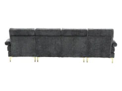 Sofá de canto - Sofá de 4 lugares com assentos e almofadas - chenille - para sala e quarto^ Sofá