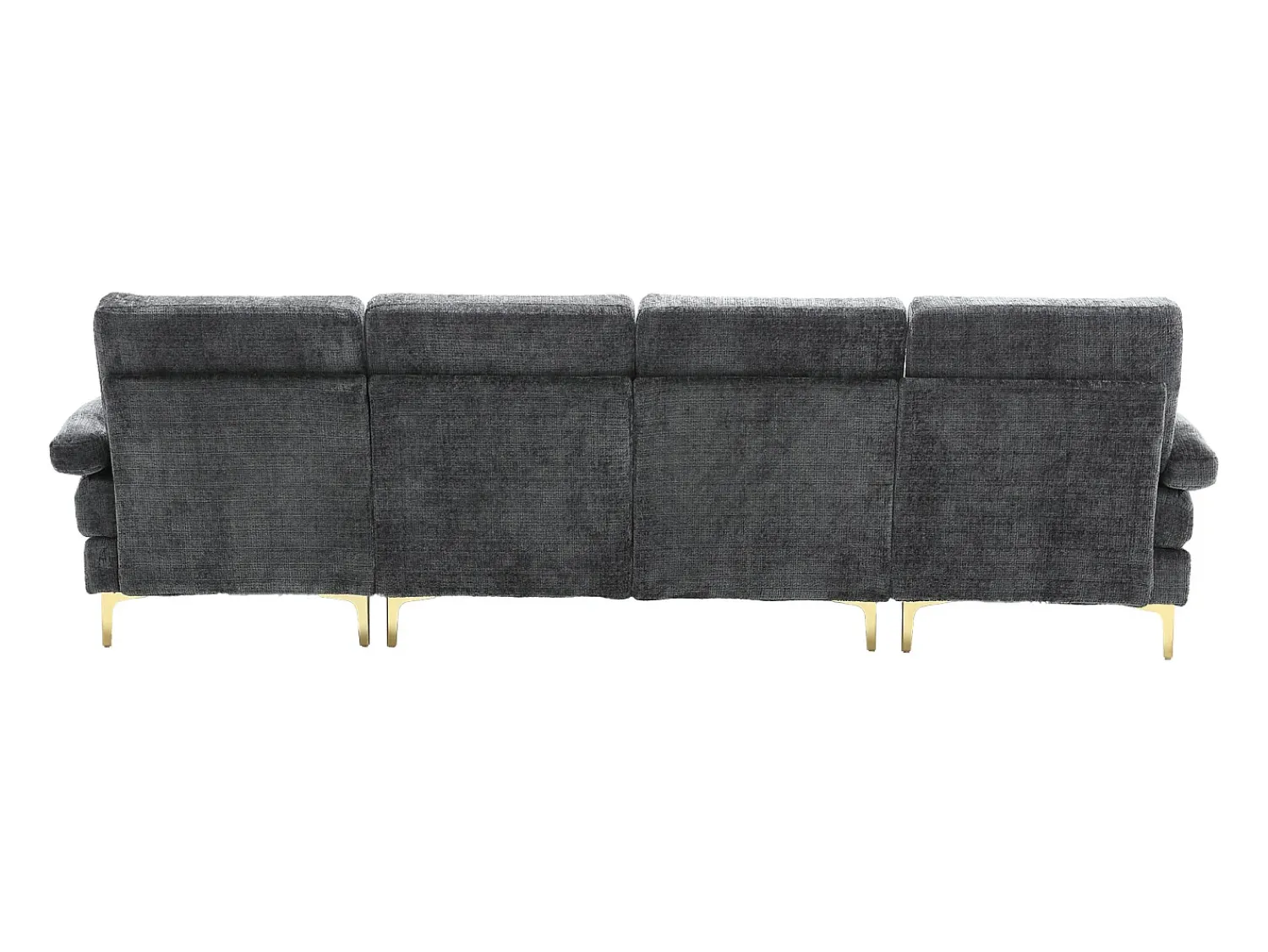 Sofá de canto - Sofá de 4 lugares com assentos e almofadas - chenille - para sala e quarto^ Sofá