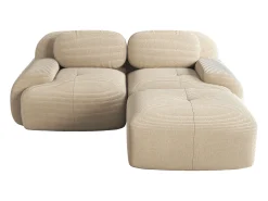 Sofá de canto com braços curvos - Sofá de 2 lugares com costas e almofadas decorativas - bombazine^ Sofá