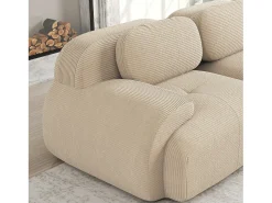 Sofá de canto com braços curvos - Sofá de 2 lugares com costas e almofadas decorativas - bombazine^ Sofá