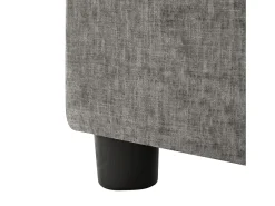 Sofá* Sofá de canto com pufe - Sofá de 4 lugares com 4 almofadas e braços ajustáveis - tecido chenille Cinzento