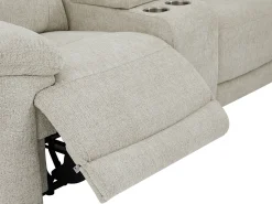 Vente-unique Sofá de canto com relaxamento elétrico e prateleira em tecido mesclado KELUNO^ Sofá
