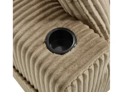 Sofá| Sofá de canto com suporte para copos - Sofá de 3 lugares com cinco almofadas e bolsos laterais - bombazine Caqui