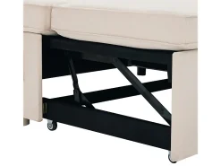 Sofá*DripeX Sofá de canto conversível com 2 baús, almofada e porta-copos - Algodão e linho - 270×130×86 cm - Bege