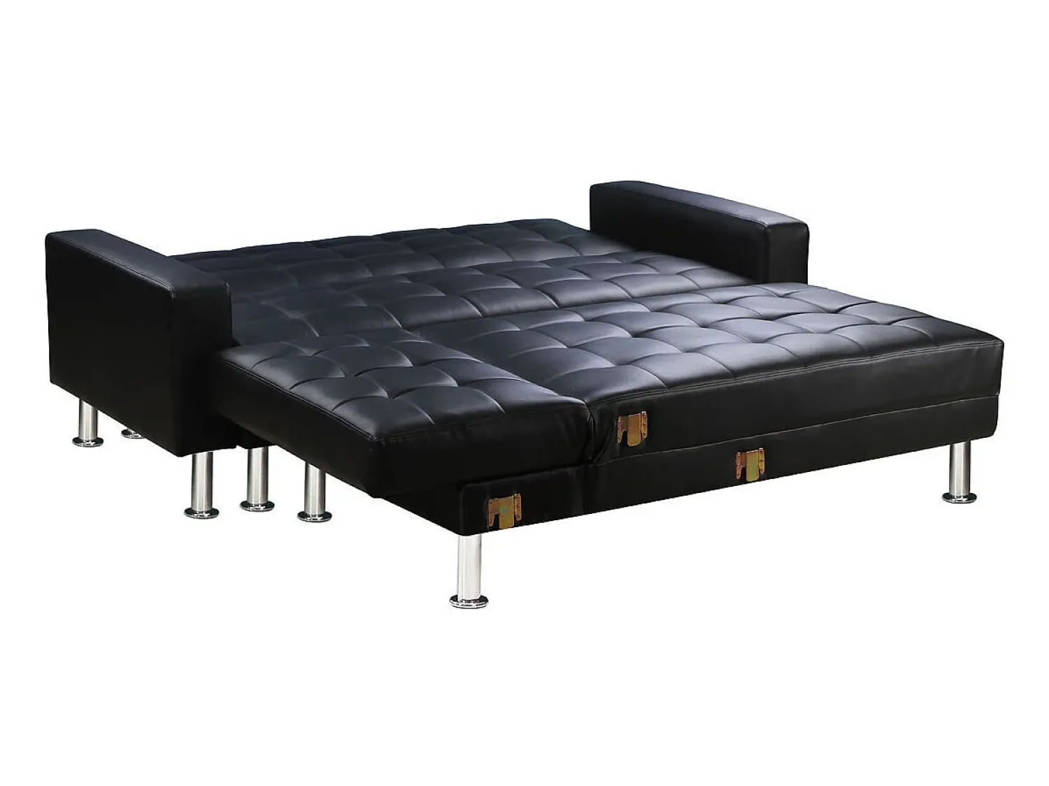 Sofá|Habitat et jardin Sofá de canto conversível e reversível "Theo" - 258 x 82/147 x 82 cm - 4 lugares - Preto