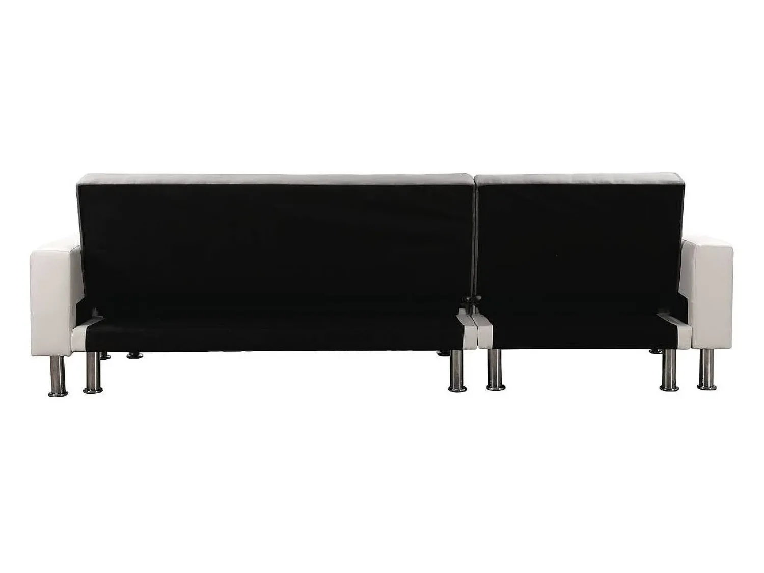 Habitat et jardin Sofá de canto conversível e reversível "Theo" - 258 x 82/147 x 82 cm - 4 lugares - Branco / Cinza^ Sofá