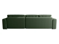 Best Vente-unique Sofá de canto conversível e reversível em tecido MELTANA Verde pinho