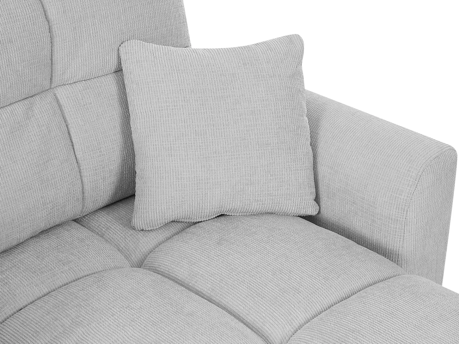 Clearance Vente-unique Sofá de canto conversível e reversível em tecido chenille cinza claro LUMARIO Cinzento claro