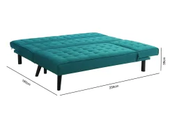 Sofá*Concept-Usine Sofá de canto conversível TIM de 4 lugares em tecido -pato - Elegante e moderno, ideal para família e convidados Azul