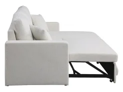 Sofá|Habitat et jardin Sofá de canto conversível/reversível com baú "Alain" - 3 lugares - Bouclettes - Branco