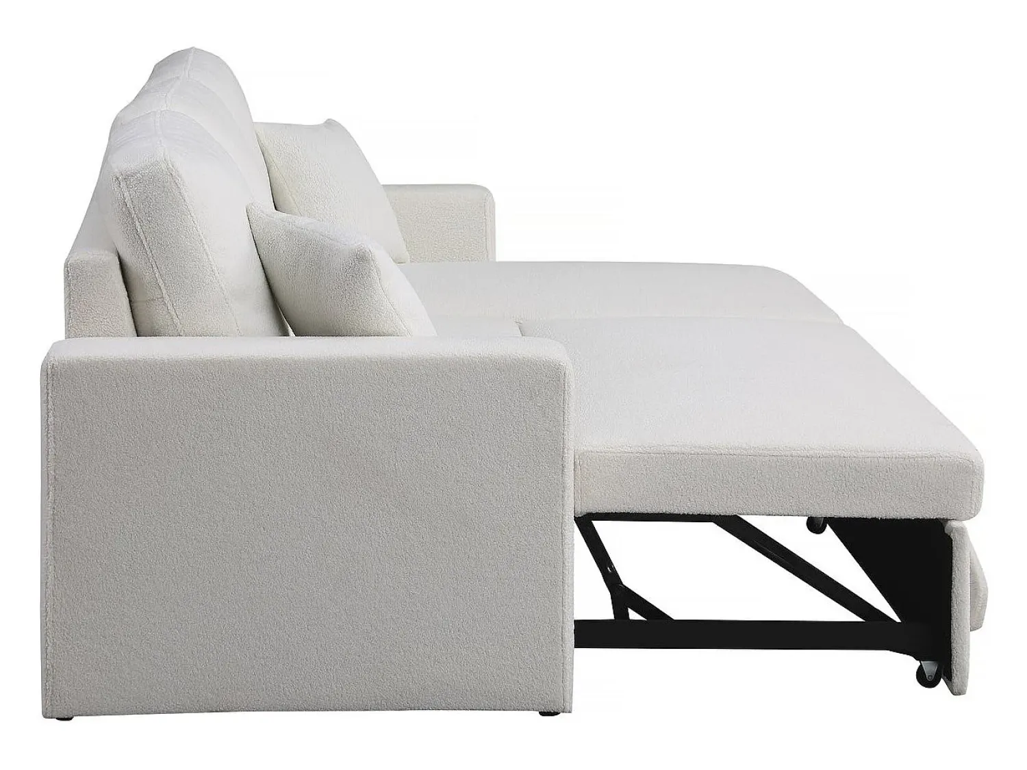 Sofá|Habitat et jardin Sofá de canto conversível/reversível com baú "Alain" - 3 lugares - Bouclettes - Branco