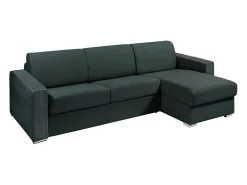 Sofá|Vente-unique Sofá de canto convertível abertura rápida tecido verde abeto ripas largas 160 cm - 18 cm - CALITO Verde pinho