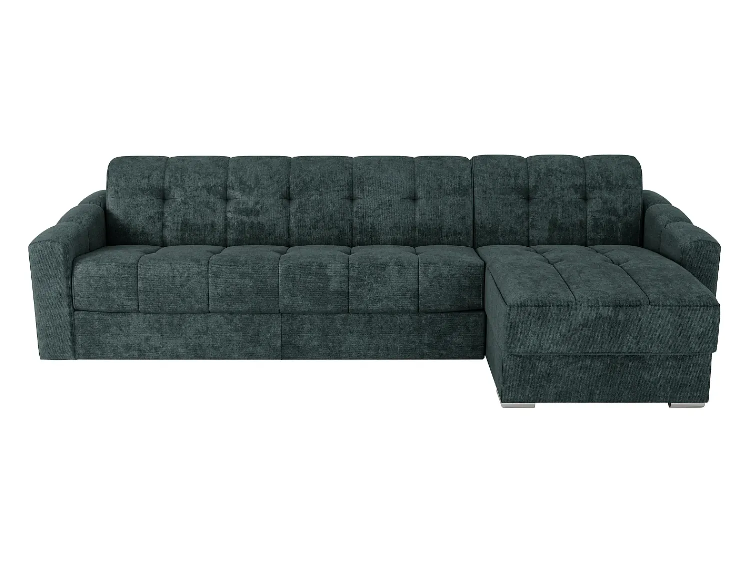 New Vente-unique Sofá de canto convertível abertura rápida tecido azul pato ripas largas 160 cm - 22 cm DARIELO Azul esverdeado