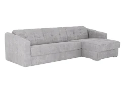 Vente-unique Sofá de canto convertível abertura rápida tecido ripas - 140 cm - 18 cm DARIELO^ Sofá