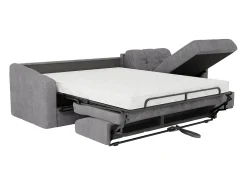 Clearance Vente-unique Sofá de canto convertível abertura rápida tecido ripas largas - 140 cm - 14 cm DARIELO Cinzento