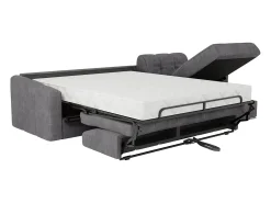 New Vente-unique Sofá de canto convertível abertura rápida tecido ripas largas - 140 cm - 22 cm DARIELO Cinzento