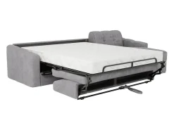 Sofá|Vente-unique Sofá de canto convertível abertura rápida tecido ripas - 160 cm - 22 cm DARIELO Cinzento claro