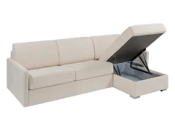 Vente-unique Sofá de canto convertível abertura rápida tecido , cama 140 cm e colchão 14 cm CALIFE^ Sofá