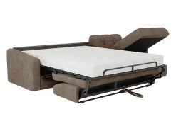 Sofá|Vente-unique Sofá de canto convertível abertura rápida tecido ripas largas - 140 cm - 22 cm DARIELO Taupe