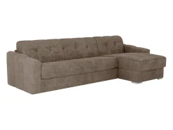 Sofá|Vente-unique Sofá de canto convertível abertura rápida tecido ripas largas - 140 cm - 22 cm DARIELO Taupe