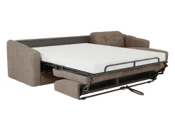 Sofá|Vente-unique Sofá de canto convertível abertura rápida tecido ripas largas - 140 cm - 18 cm DARIELO Taupe