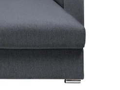 Vente-unique Sofá de canto convertível abertura rápida tecido cinzento antracite ripas 140 cm - 18 cm CALITO^ Sofá