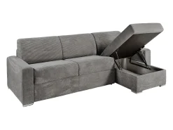 Vente-unique Sofá de canto convertível abertura rápida veludo canelado 160 cm latte large 18 CALITO^ Sofá