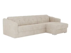 Vente-unique Sofá de canto convertível abertura rápida tecido ripas largas - 140 cm - 18 cm DARIELO^ Sofá