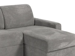 Vente-unique Sofá de canto convertível abertura rápida veludo canelado 160 cm 14 cm CALITO^ Sofá