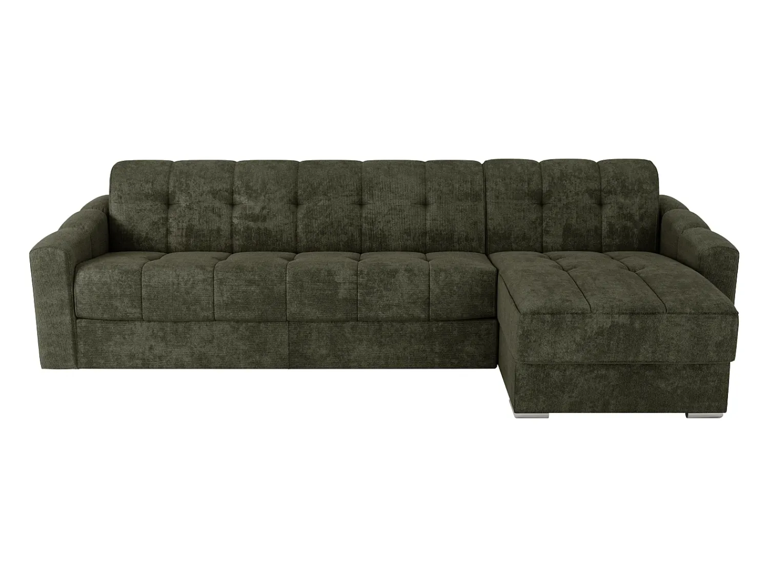 Sofá|Vente-unique Sofá de canto convertível et reversível abertura rápida em tecido bege - 160 cm - 22 cm DARIELO Caqui